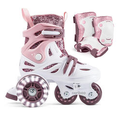 Set patins à roulettes enfants Cariboo Ballerina + protections violettes