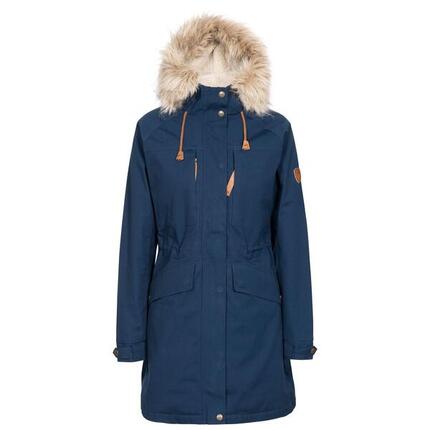 2058 Veste longue femme hiver avec capuche et doublure polaire