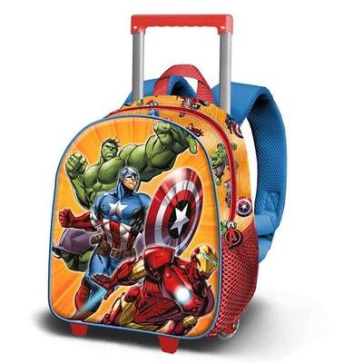 Mochila Escolar 3D con Ruedas MARVEL Multicolor