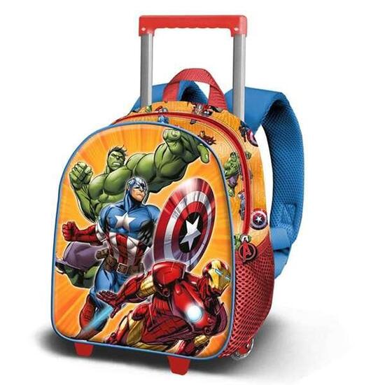 Mochila Escolar 3D con Ruedas MARVEL Multicolor