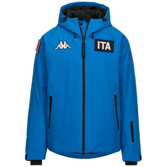 Giubbotto da uomo donna in poliestere blu da sci