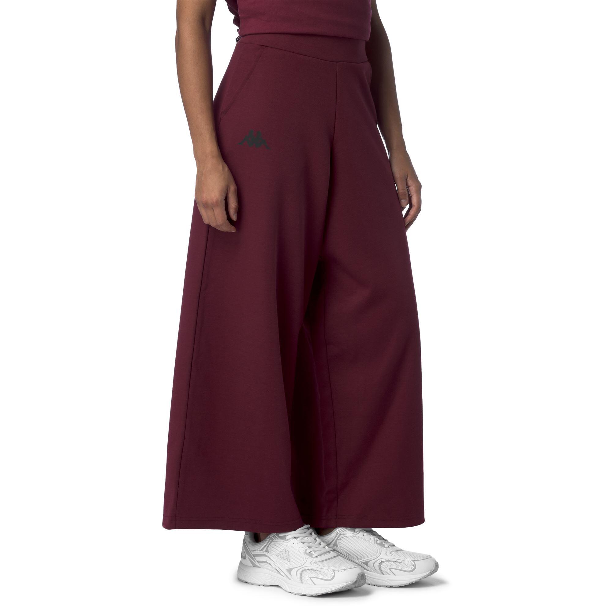 Pantaloni tuta da donna in poliestere rosso da palestra 5/6