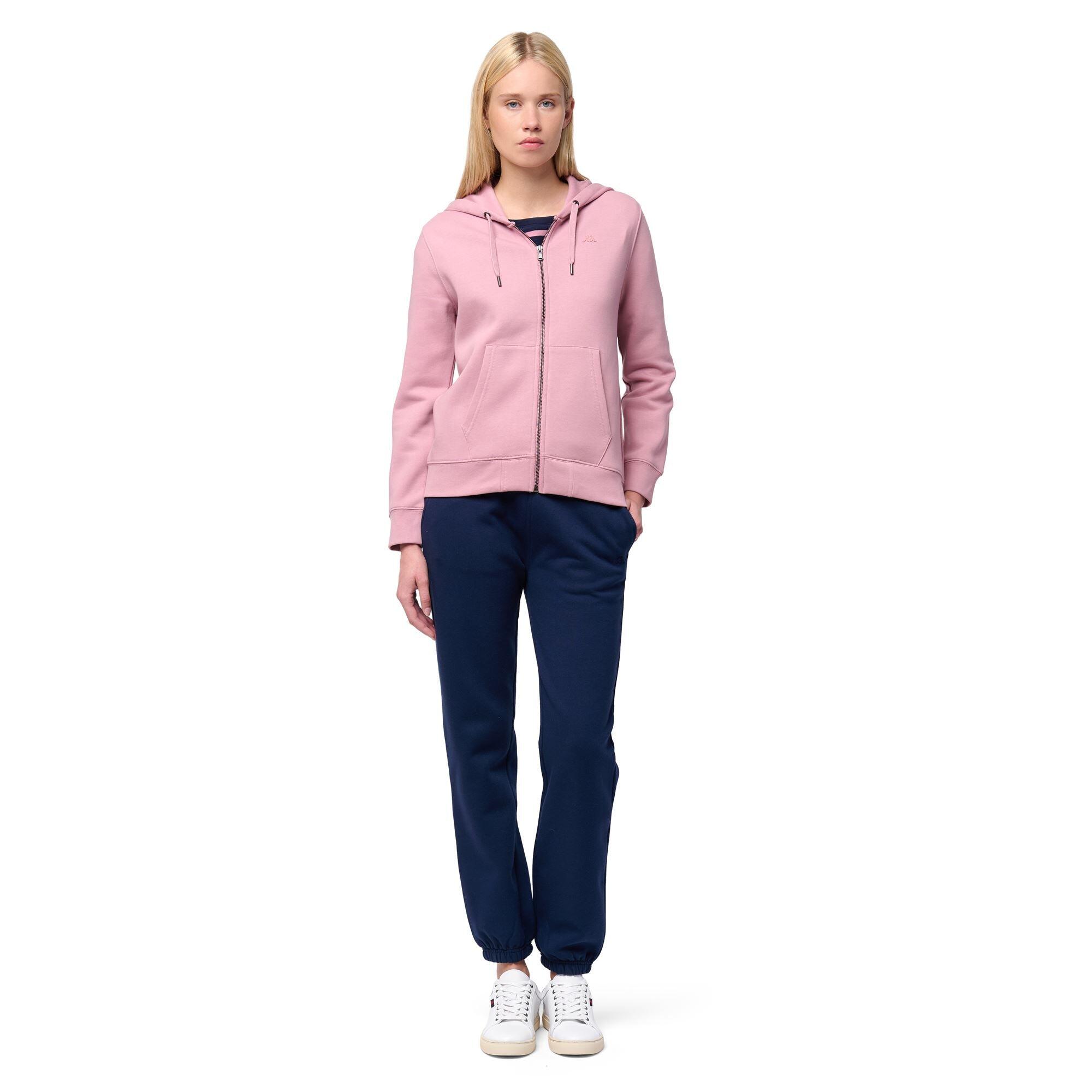 Felpa con zip da donna in cotone marrone da lifestyle 6/6