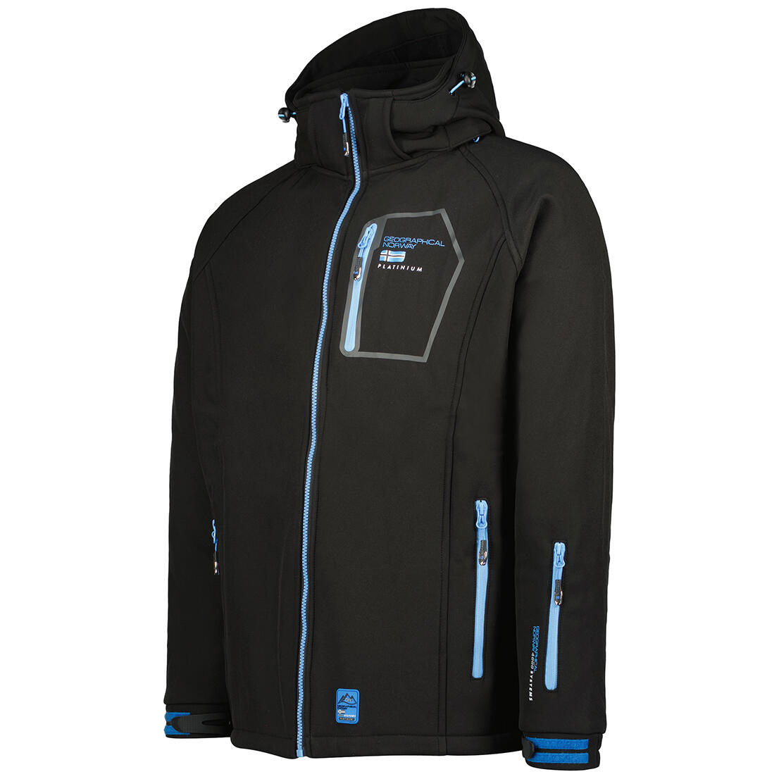 Chaqueta softshell hombre de geographical norway modelo riziere negro 3/4
