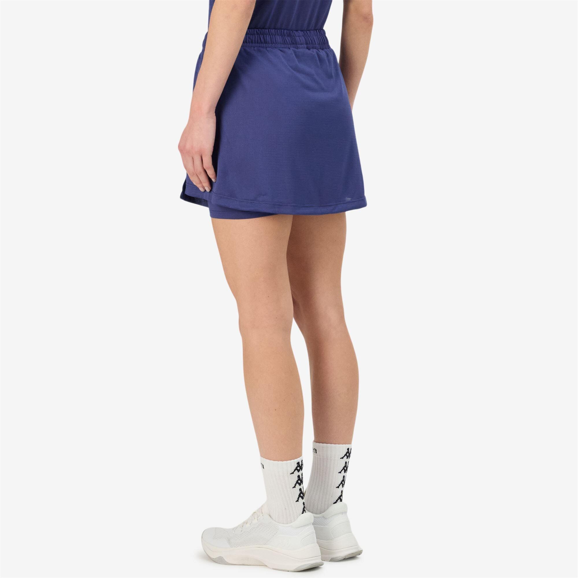 Gonna corta da donna in poliestere blu da padel 3/6
