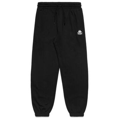 Pantaloni tuta da uomo in cotone nero da streetwear sportivo