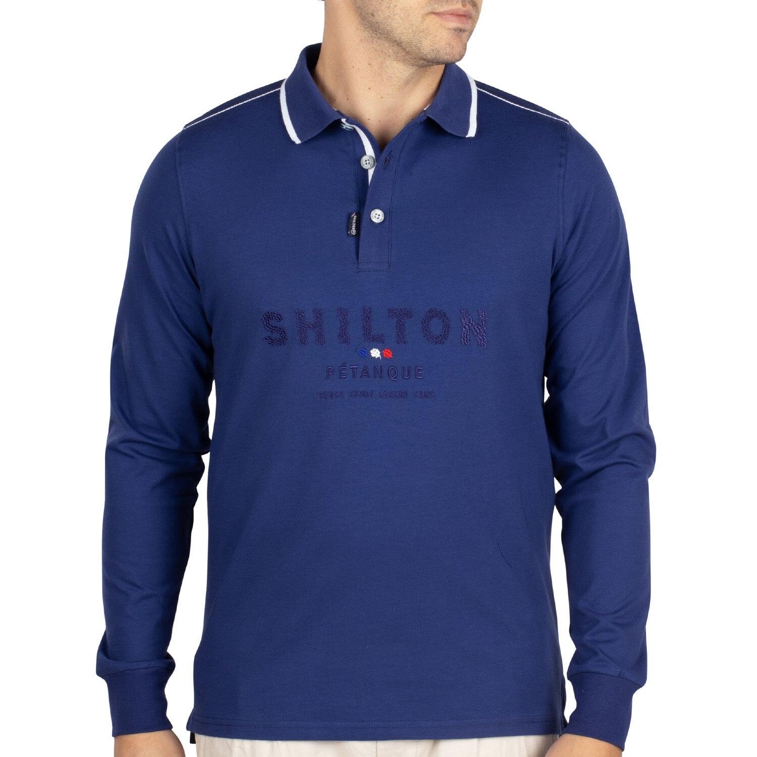 Shilton - Polo French Spirit Pétanque Homme - Polo Manches Longues - Bleu - Decathlon