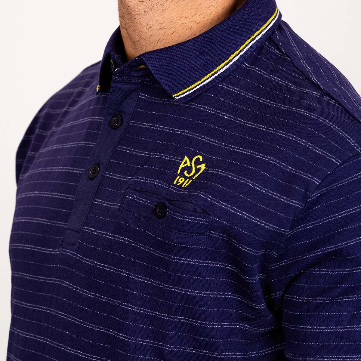 Polo à manches courtes Pavla ASM Clermont-Auvergne pour homme Bleu marine 3/4