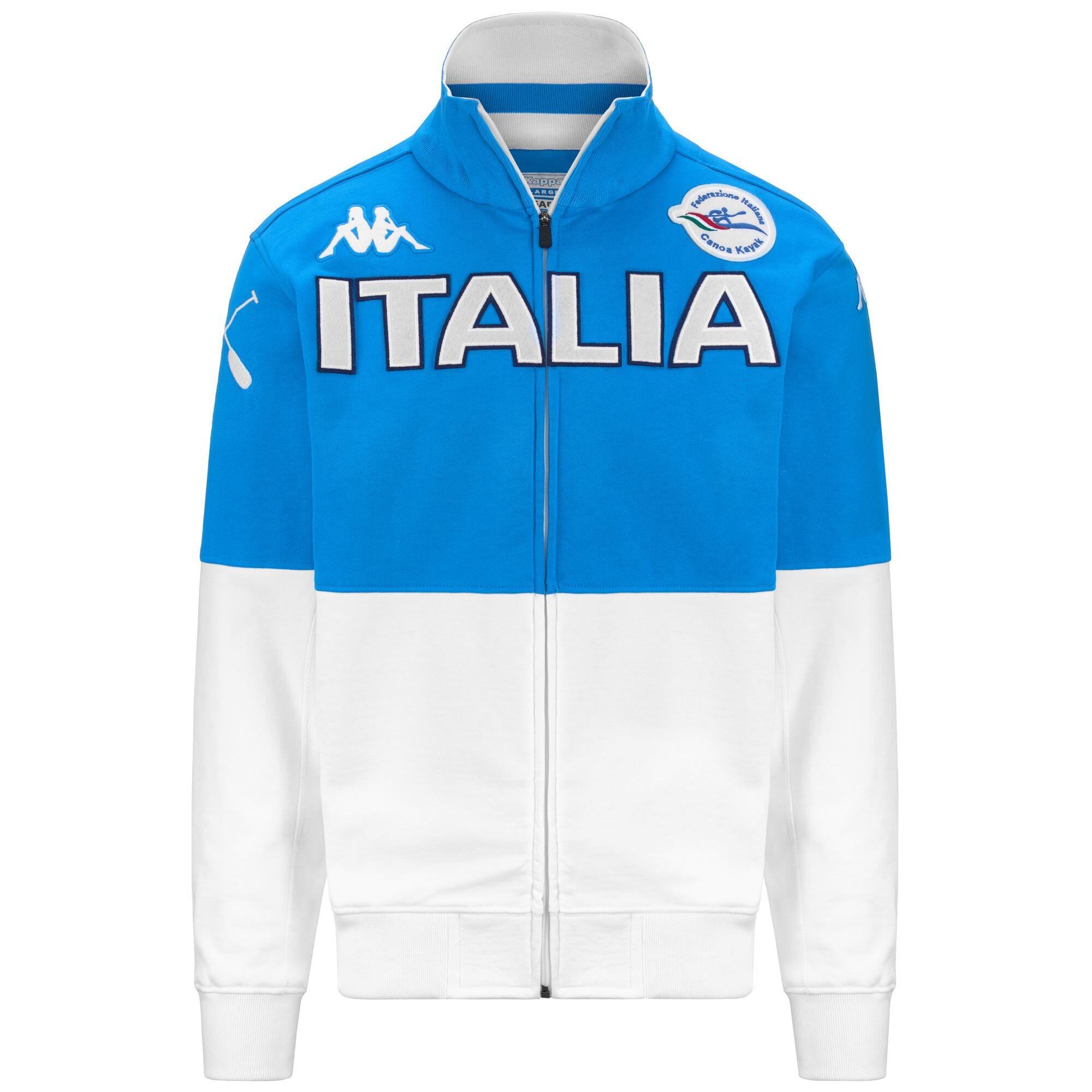 Felpa con zip da uomo in cotone blu da canottaggio 2/4