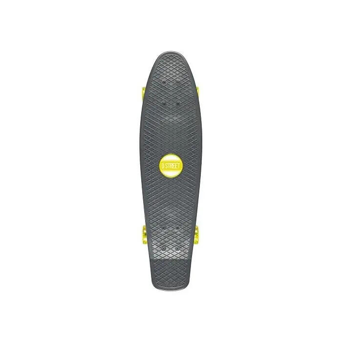 D Street - D-street Cruiser Grande Polyprop Charcoal Yellow - Cruiser Skate - Noir - 152 Mm - Decathlon