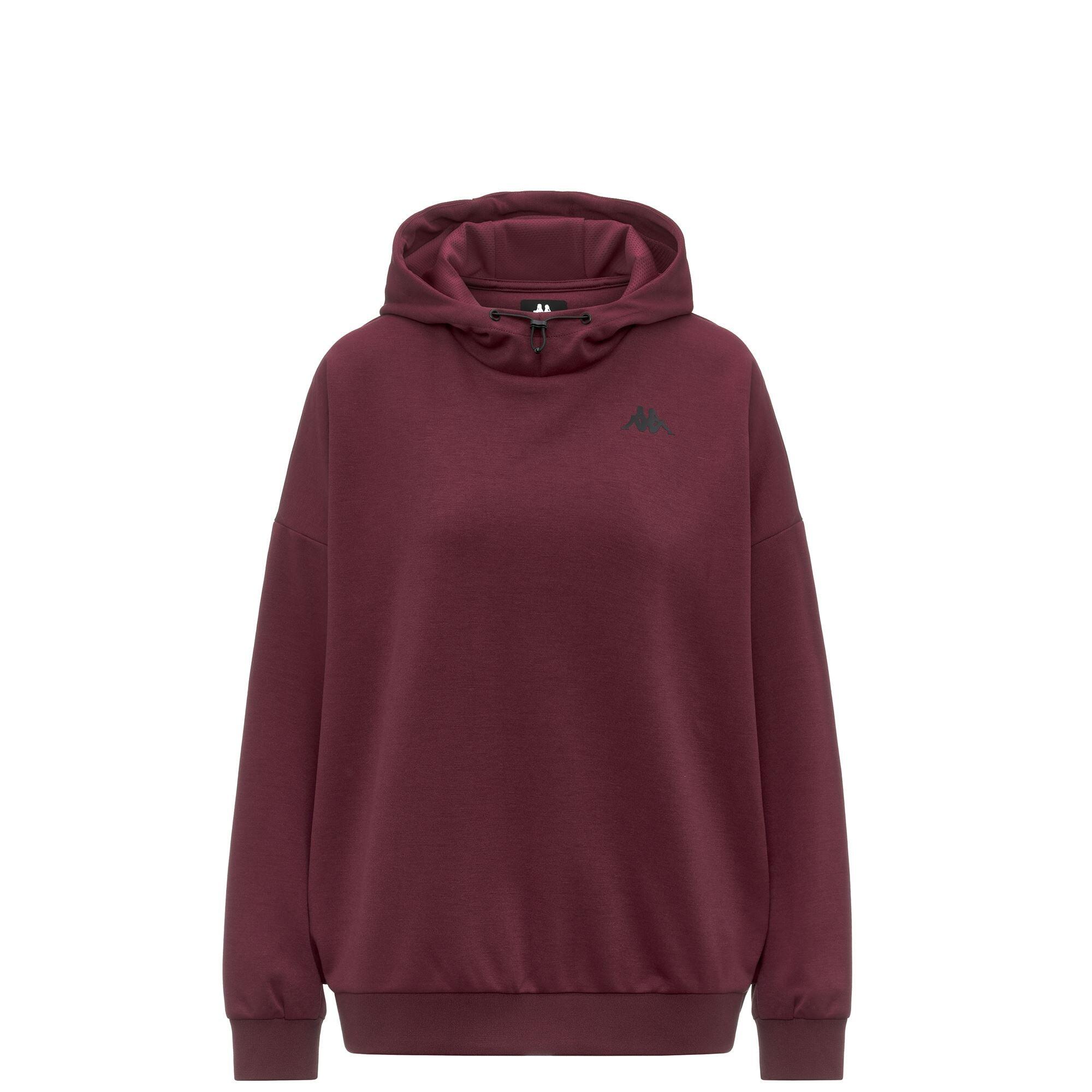 Felpa con cappuccio da donna in poliestere rosso da palestra 2/6