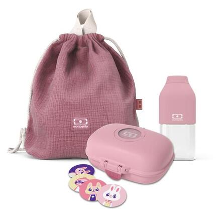 Set boite goûter avec bouteille et sac vert|Enfant|Ecole, pique-nique