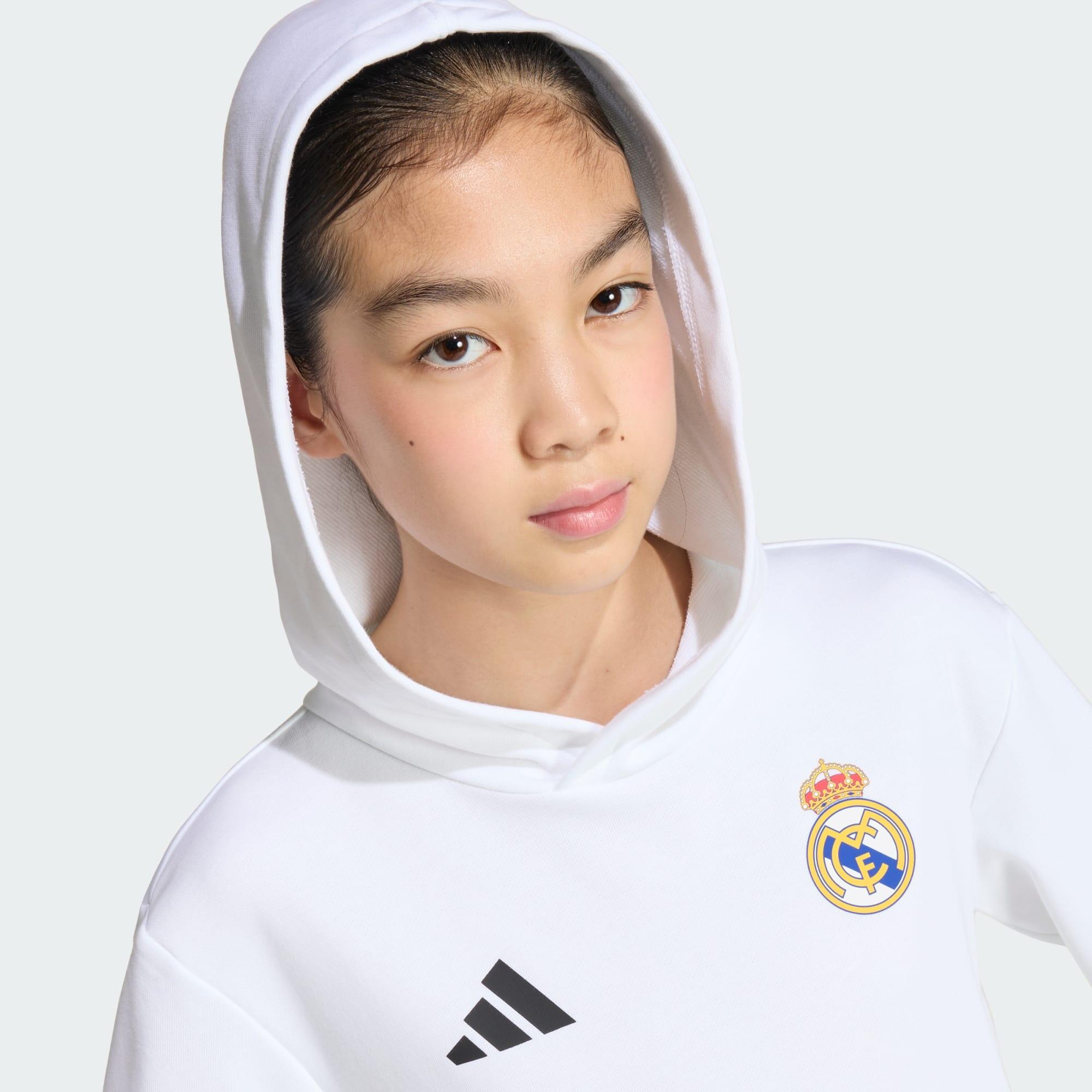 adidas Real Madrid Track Sweat à Capuche 2025-2026 Enfants Vert Clair Gris adidas Real Madrid Track Sweat à Capuche 2025-2026 Enfants Vert Clair Gris