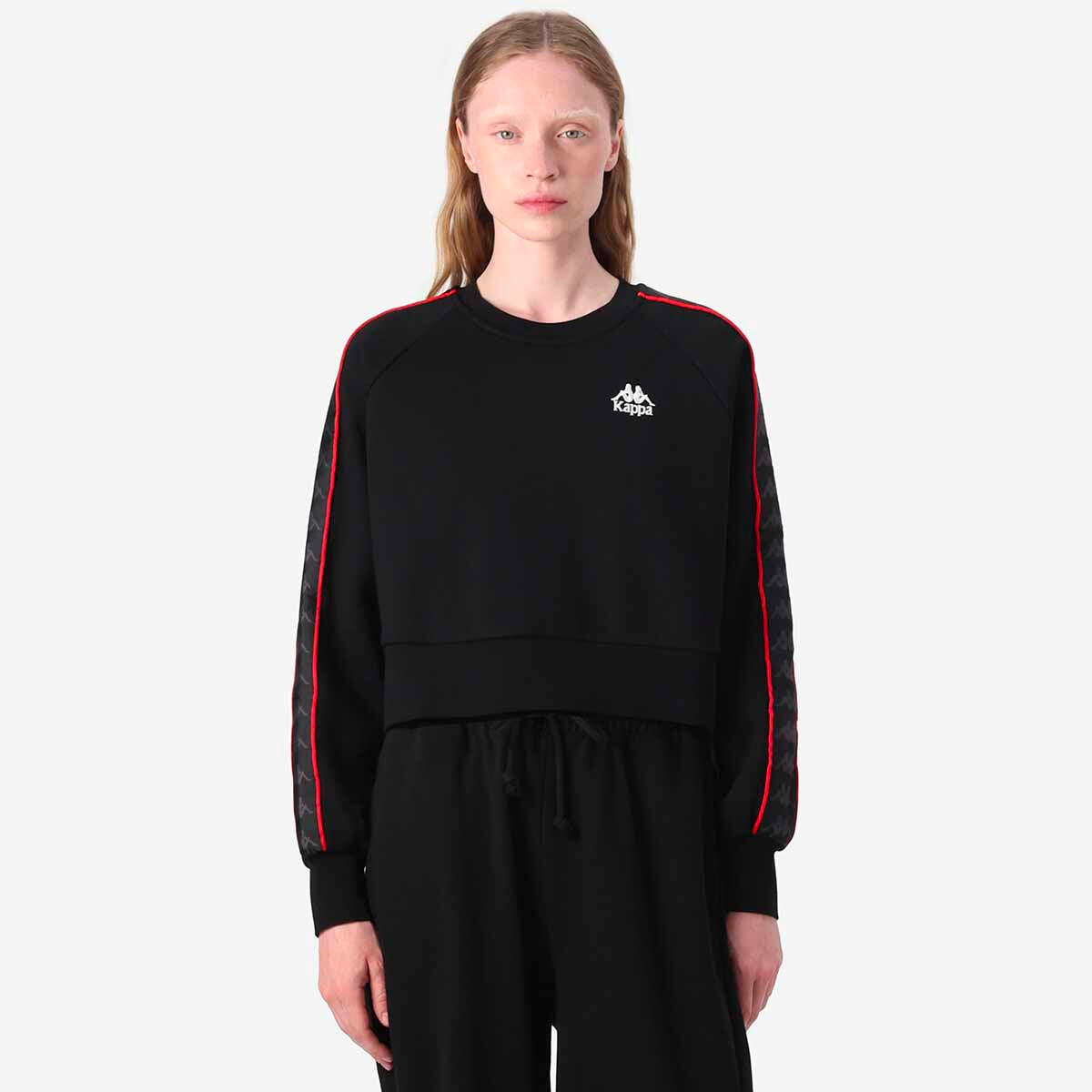 Felpa da donna in cotone nero da streetwear sportivo 2/7