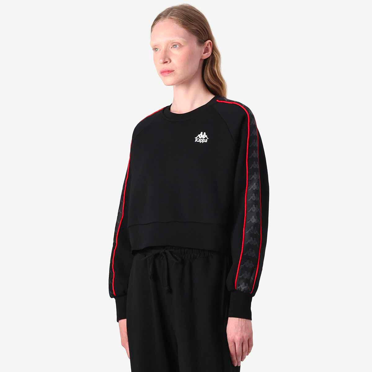 Felpa da donna in cotone nero da streetwear sportivo 5/7