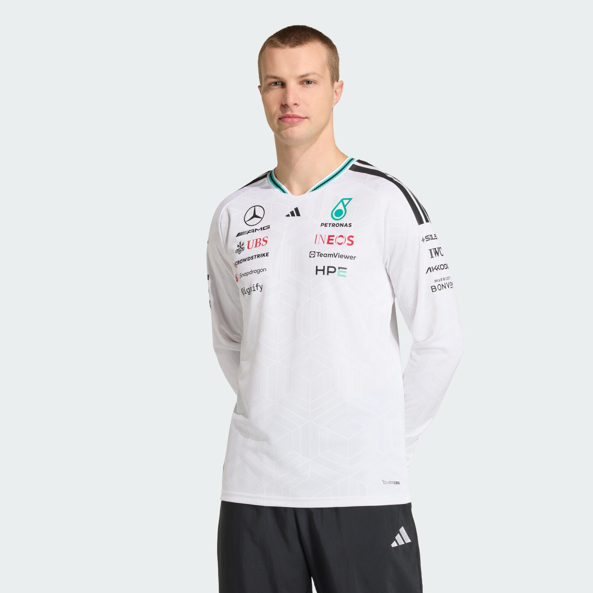 Adidas - Maillot Pilote Manches Longues Mercedes - Amg Petronas Formula 1 Team - Maillot Manches Longues - Blanc - Decathlon
