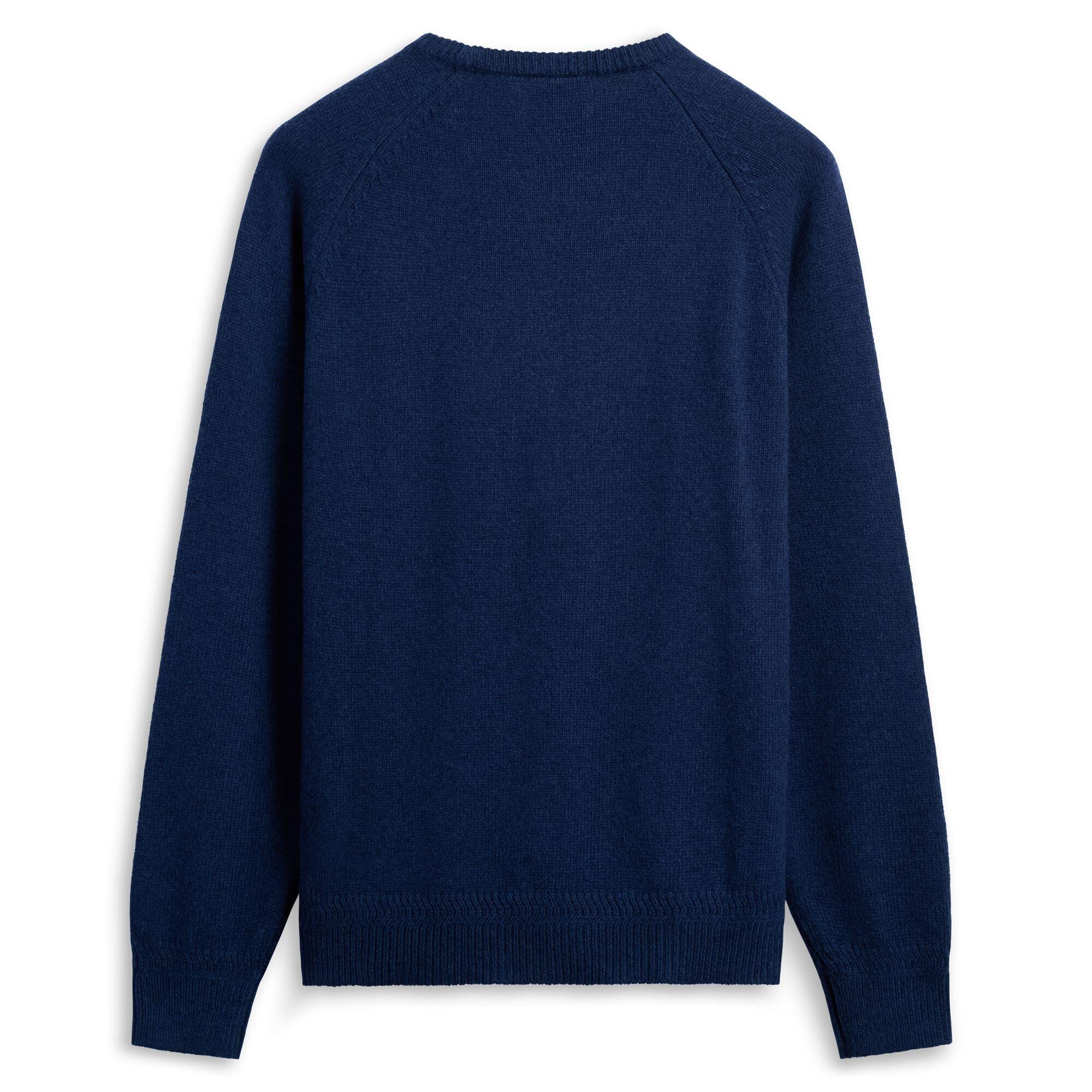 Maglione da uomo in lana blu da casual 3/6