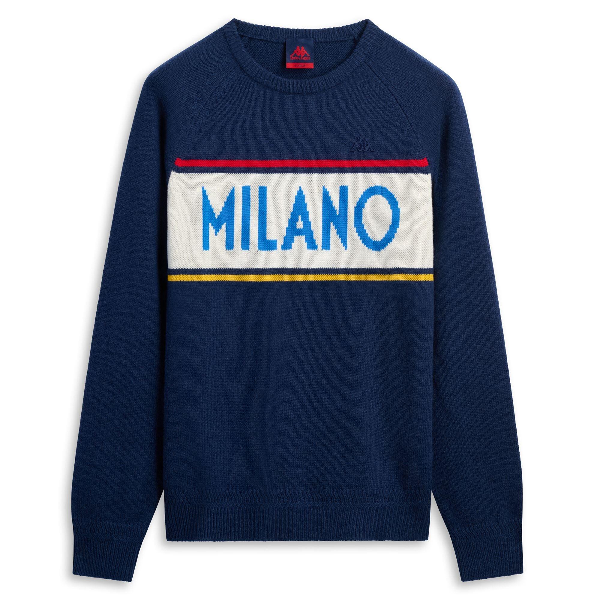 Maglione da uomo in lana blu da casual 2/6