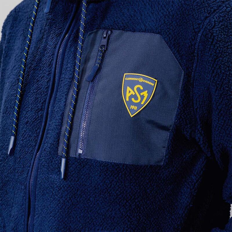 Jachetă fleece cu glugă pentru bărbați Isole ASM Clermont Bleu marine