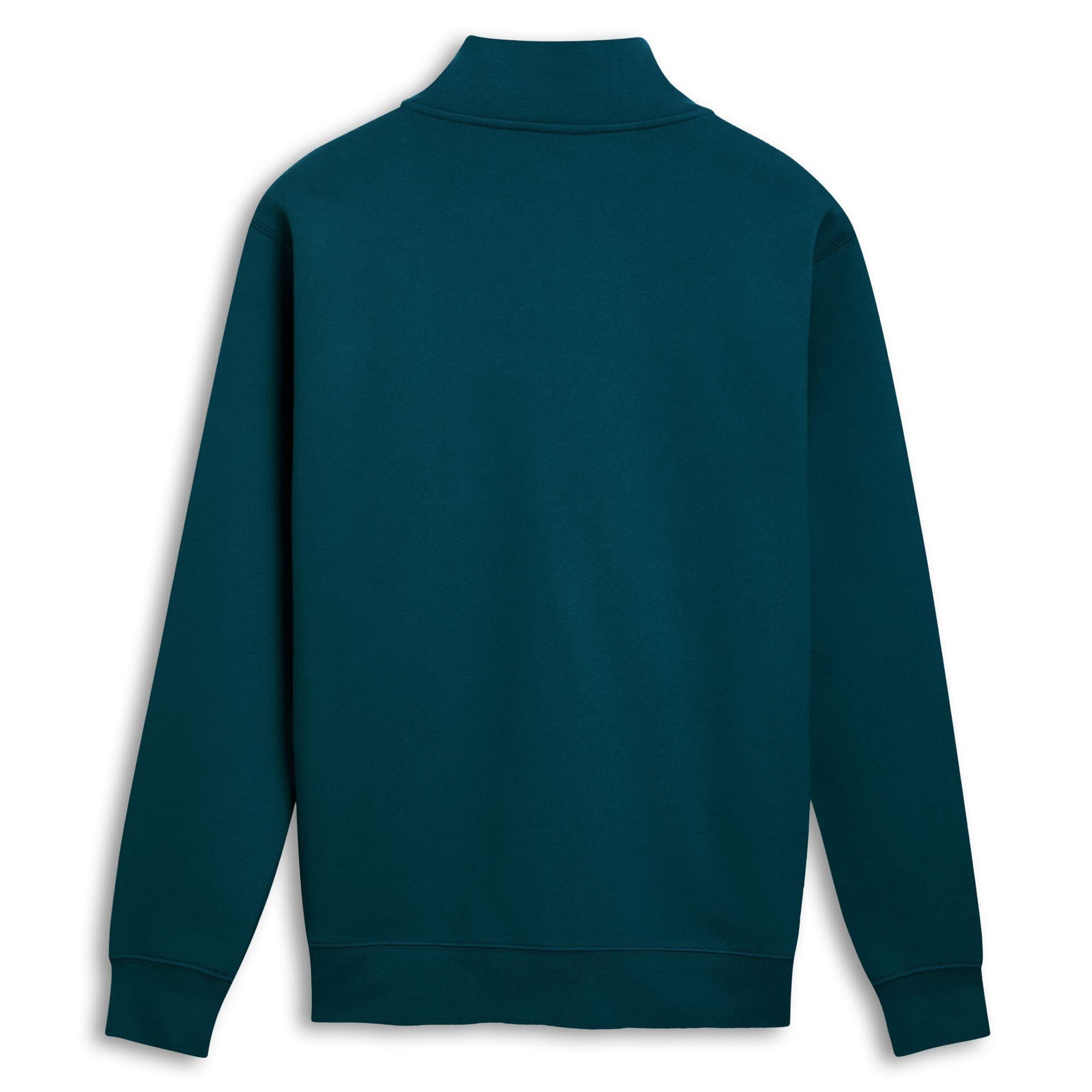 Felpa con zip da uomo in cotone verde da lifestyle 2/3