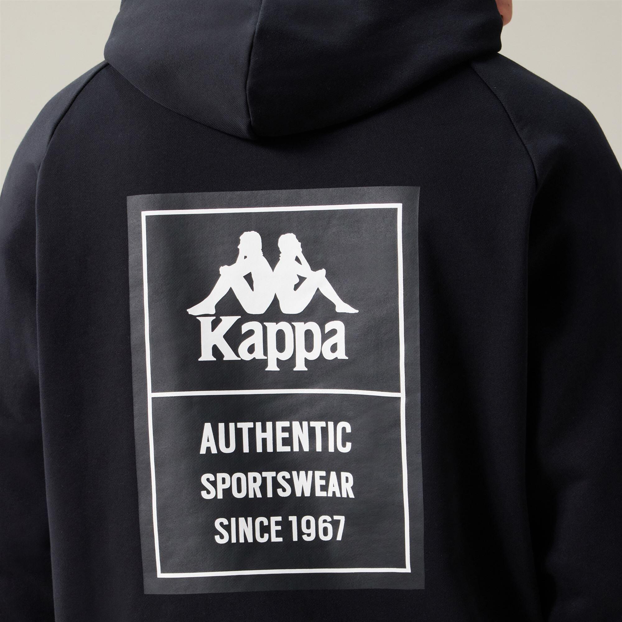 Felpa da uomo in cotone nero da streetwear sportivo 4/4