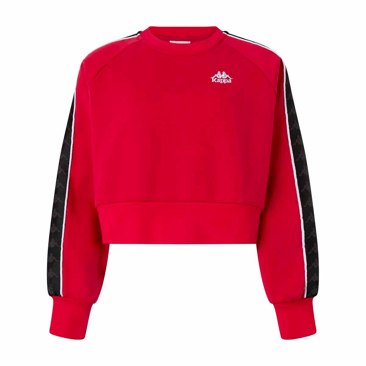 Felpa da donna in cotone rosso da streetwear sportivo 2/7