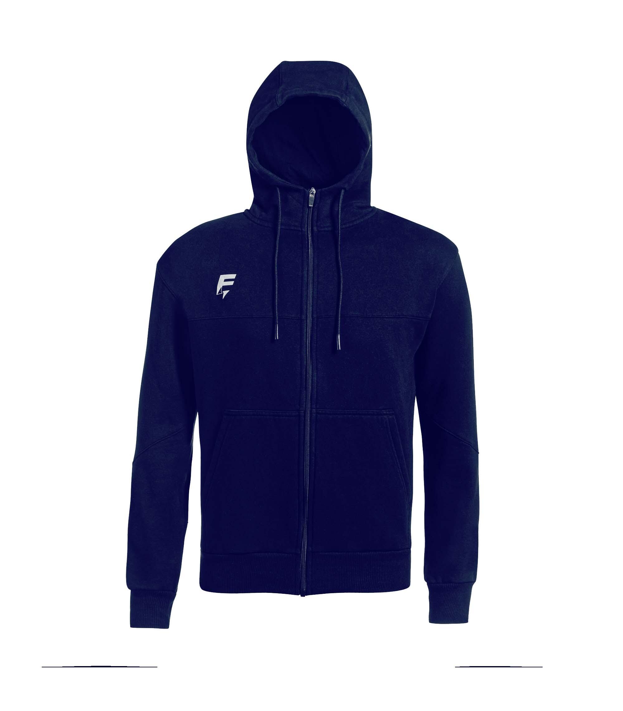 GILET ZIPPE A CAPUCHE DE RUGBY FORCE 2 Force XV marine 1/1