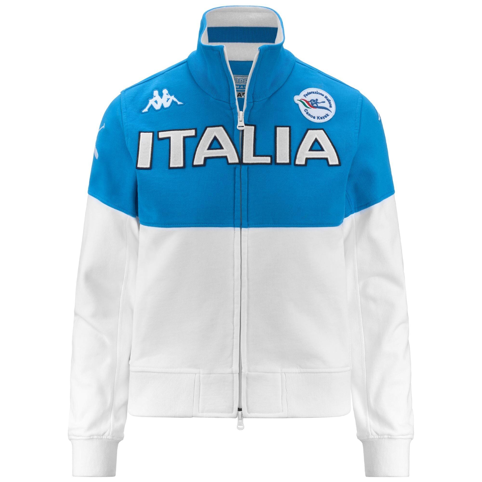 Felpa con zip da donna in cotone blu da canottaggio 2/4