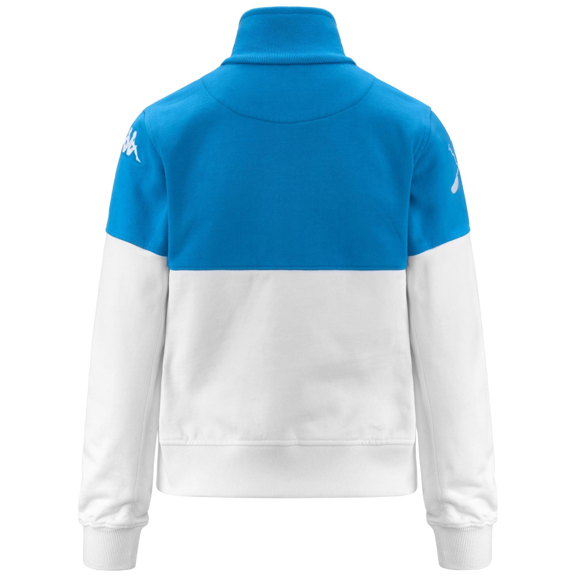 Felpa con zip da donna in cotone blu da canottaggio 4/4
