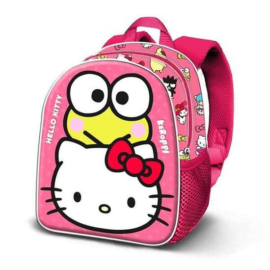 Hello Kitty 3D Kinderrucksack mit Rollen und Flaschenhalter – Blau