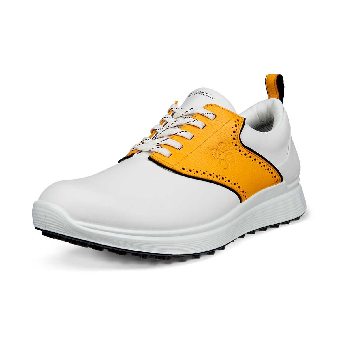 Ecco - Ecco Men's S-casual, Chaussures De Golf Pour Homme, Blanc/jaune - Chaussures De Golf - Blanc|jaune - Decathlon