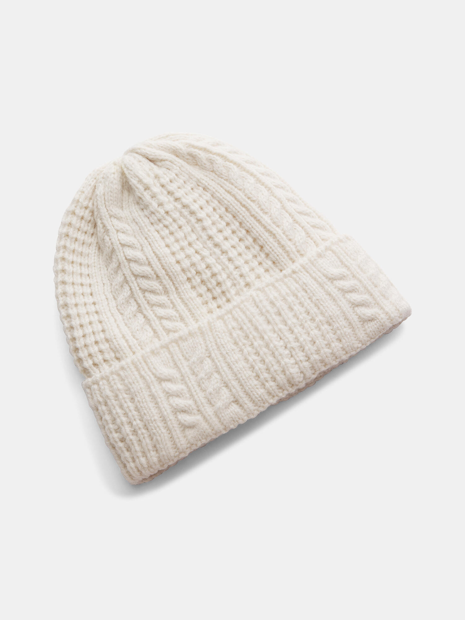 Bonnet Under Armour Halftime à torsades beige pour femme 2/2