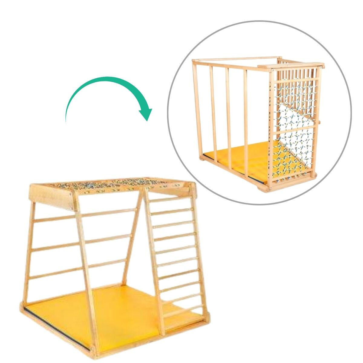 Domino Basic Aire de Jeux d’Intérieur – Échelle, Toboggan et Balançoire 3/7