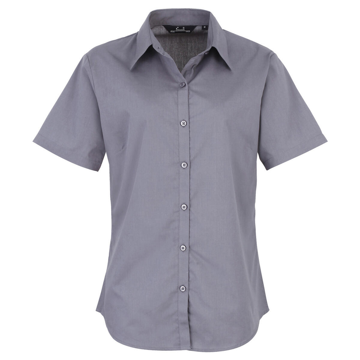 Premier - Blouse Manches Courtes Femme (gris Acier) - Chemise Manches Courtes - Bleu|gris - Decathlon