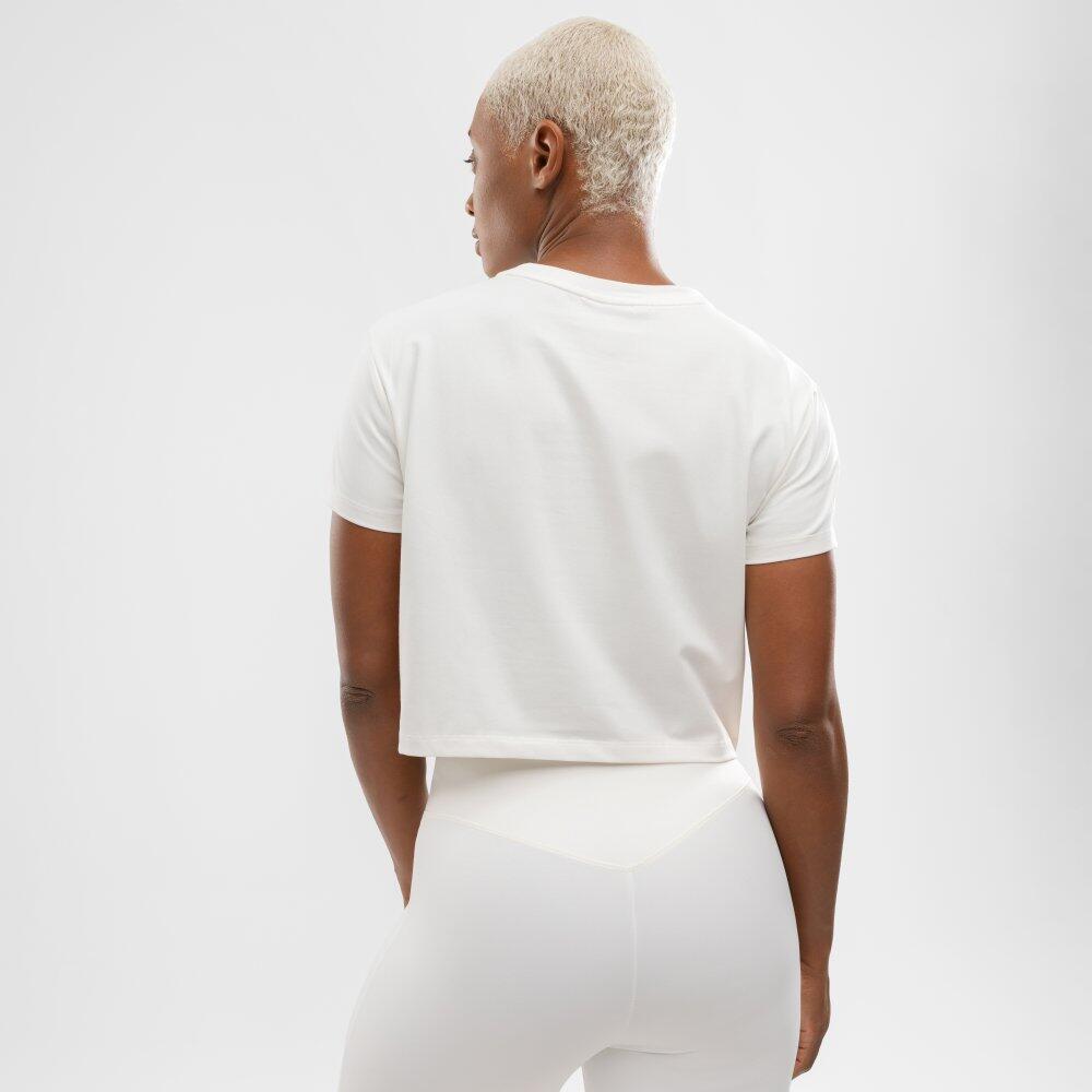 Camiseta deportiva manga corta nudo mujer fitness Space White Blanco 6/7