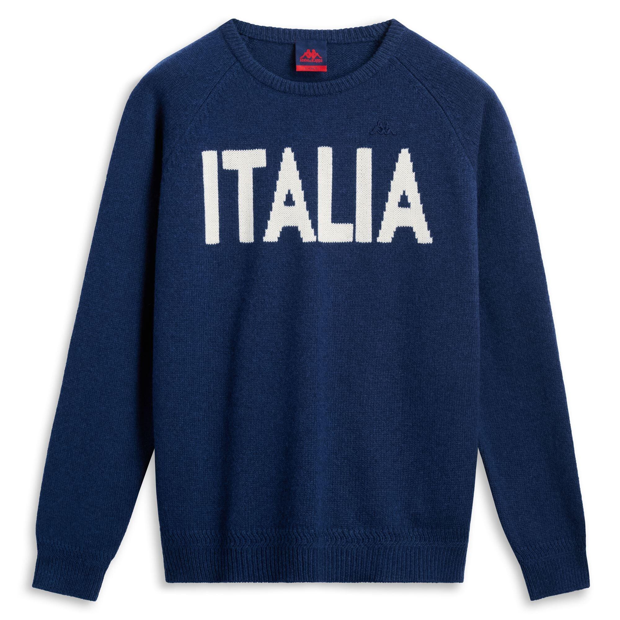 Maglione da uomo in lana blu da casual 2/6