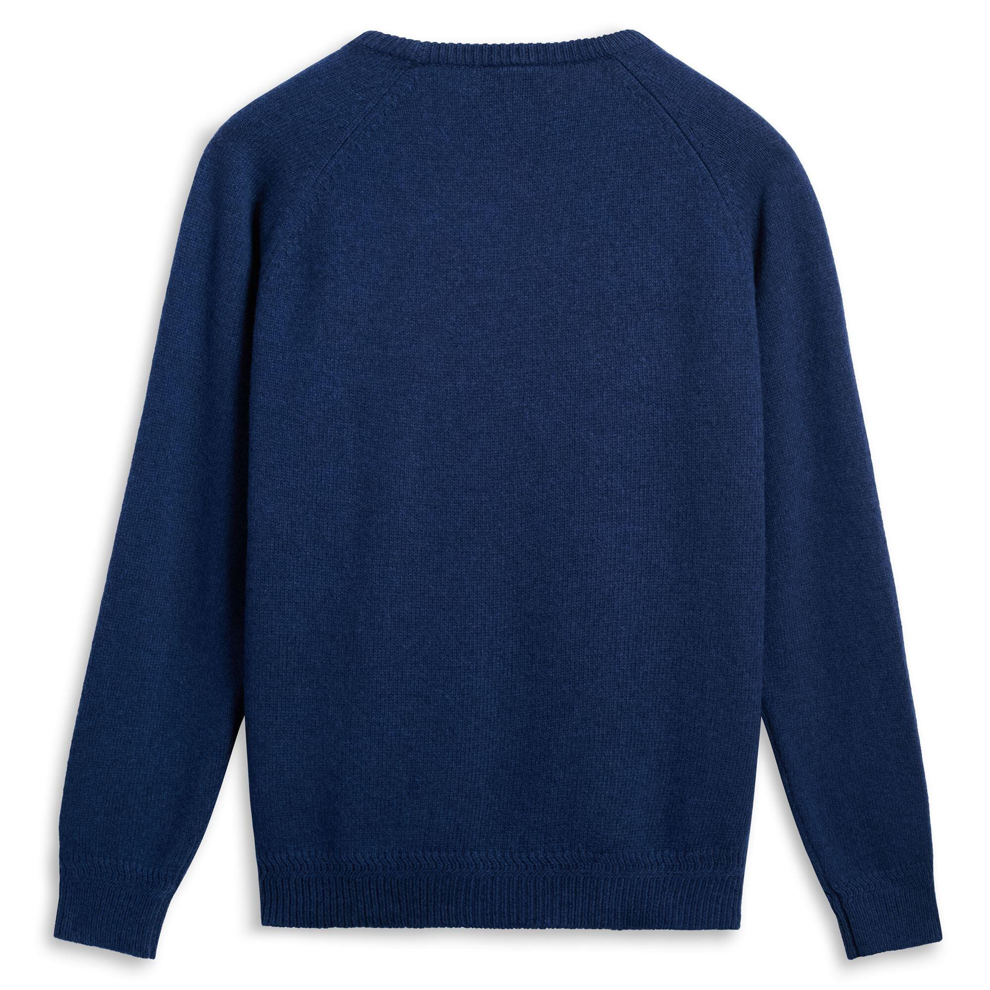 Maglione da uomo in lana blu da casual 3/6