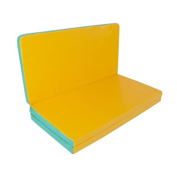 Materac Gimnastyczny Gamma 150X100X10 Trzyczęściowy Zielono-Żółty 4/7