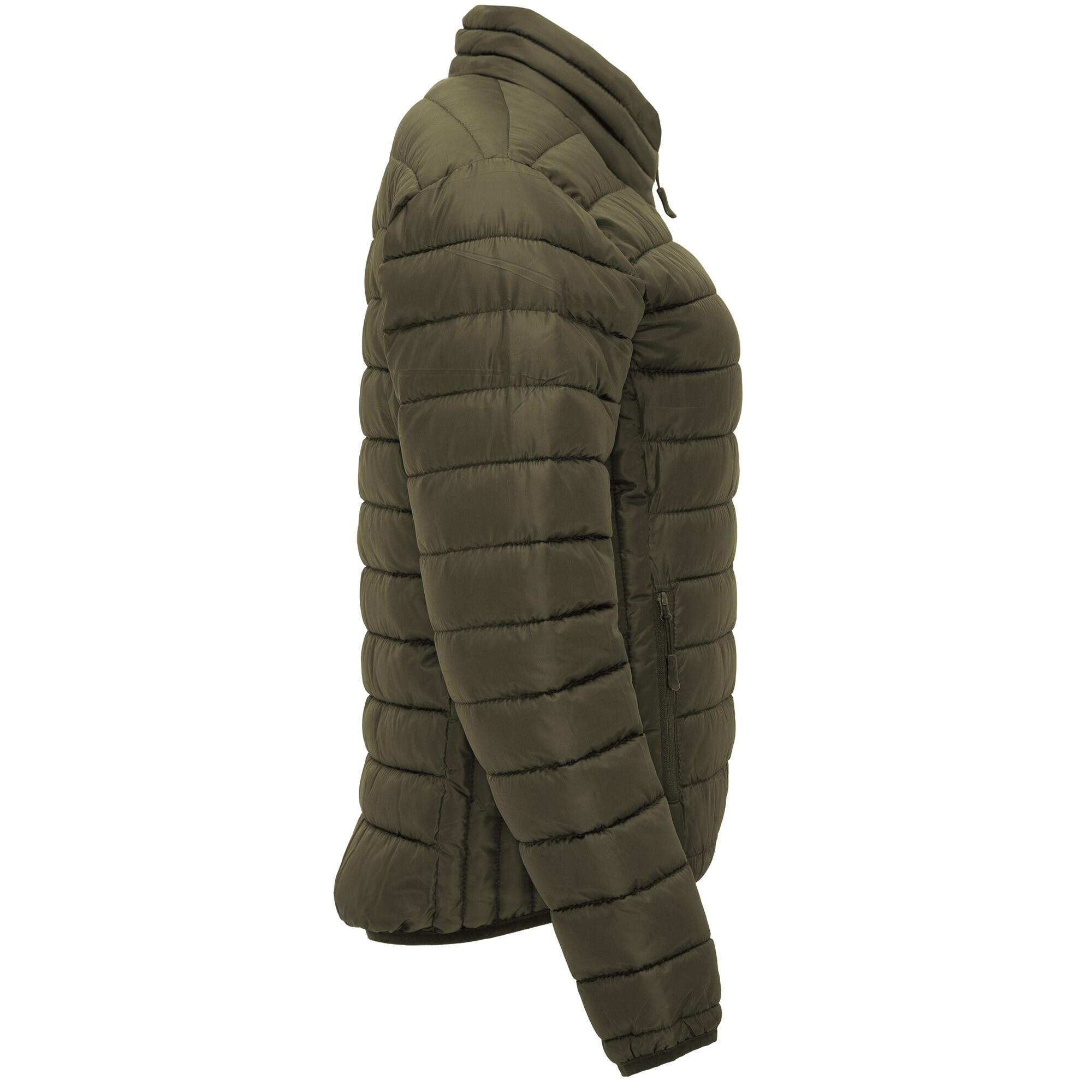 Giacca Imbottita Aderente Donna Roly Finland Verde Militare 3/4
