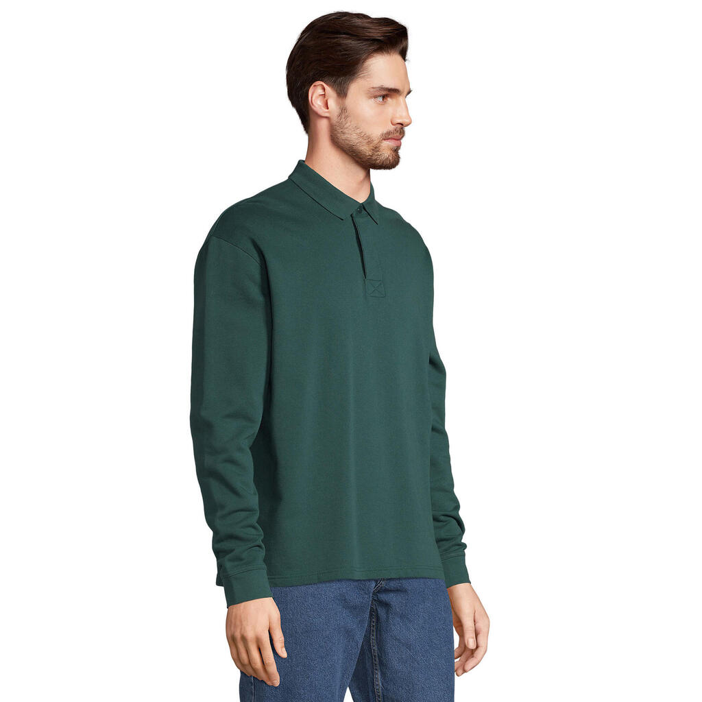 Unisex Adult Heritage Polo Neck Sweatshirt (Green Empire)
