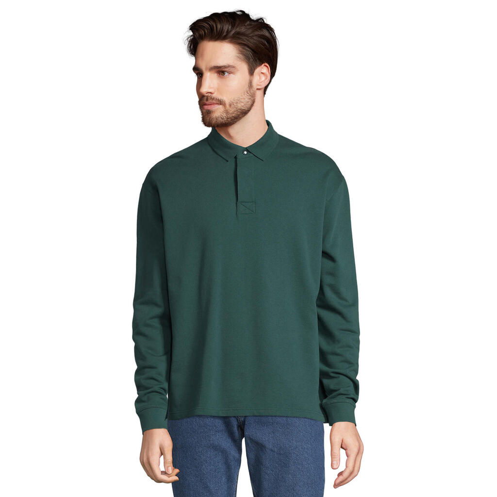 Unisex Adult Heritage Polo Neck Sweatshirt (Green Empire)