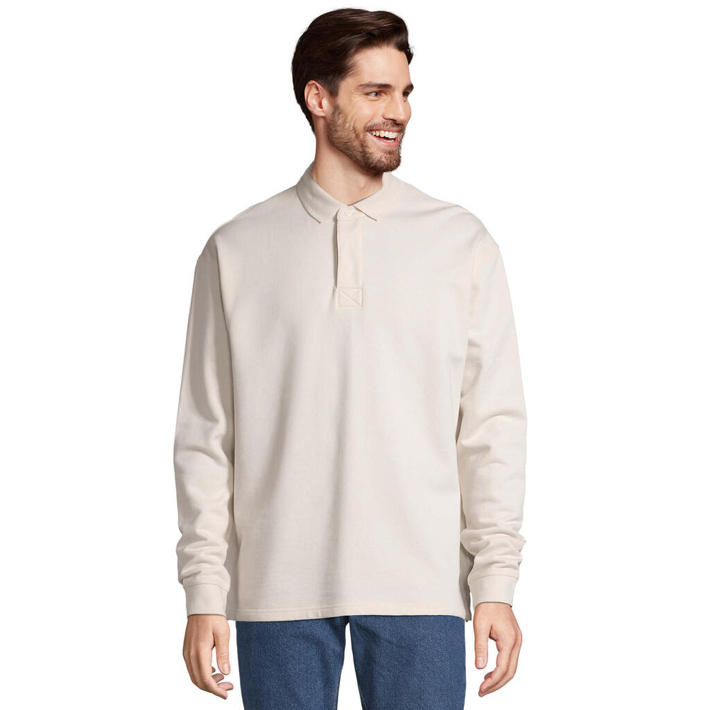 Unisex Adult Heritage Polo Neck Sweatshirt (Off White)