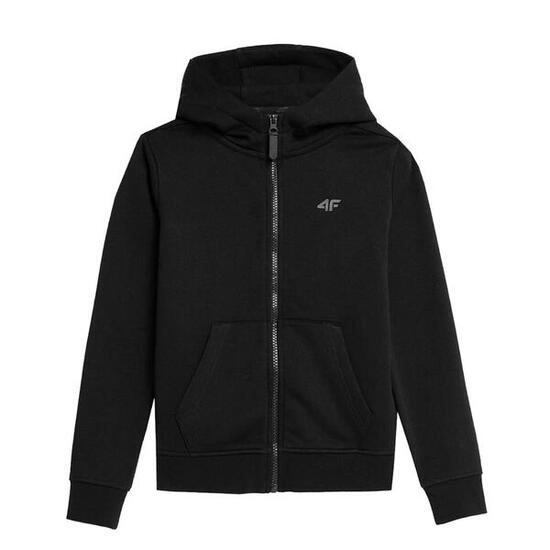 4F Meisjes sweater met capuchon, kinder trainingspak, zwart