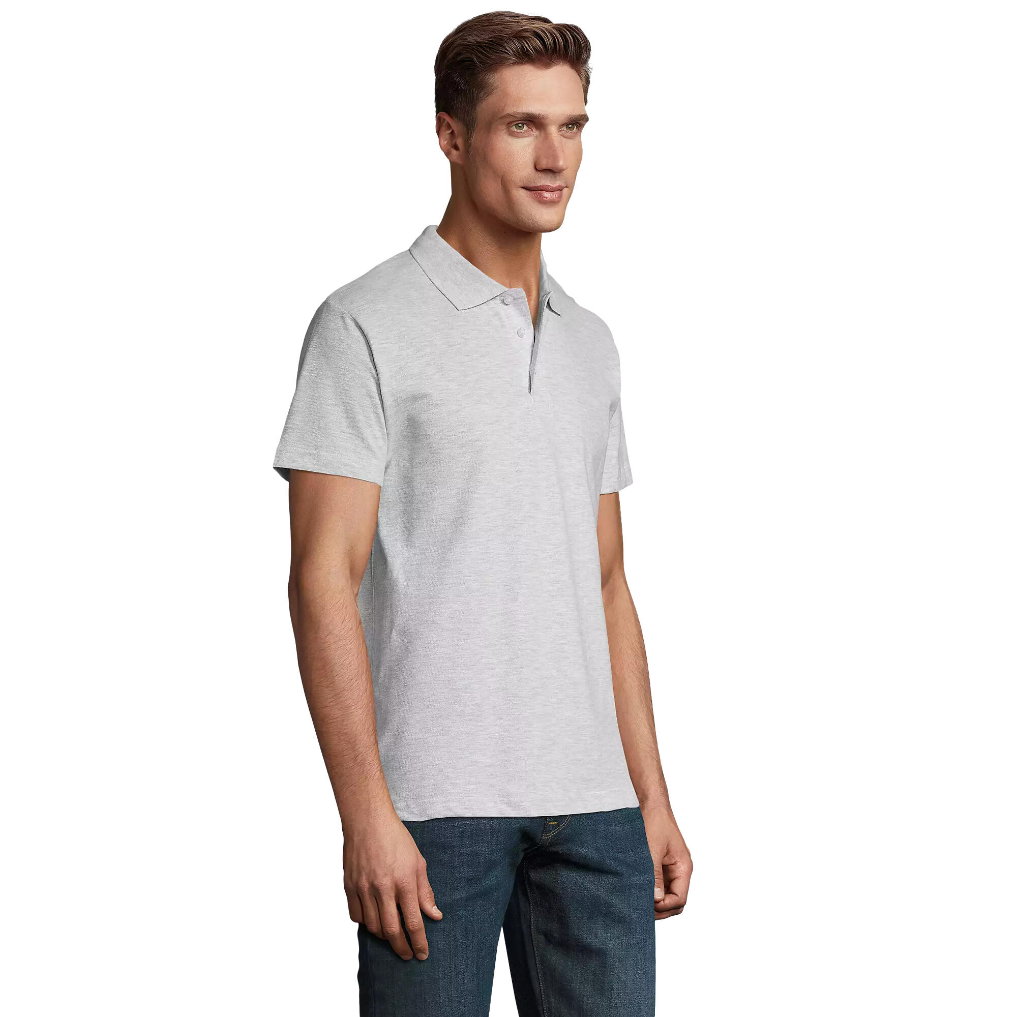 Maglietta Polo Adulto Unisex SOLS Spring II Cenere Erica 3/4
