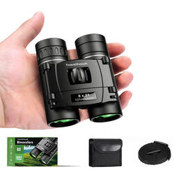 Jumelles 8×21 – prisme BAK4 – compactes – noires