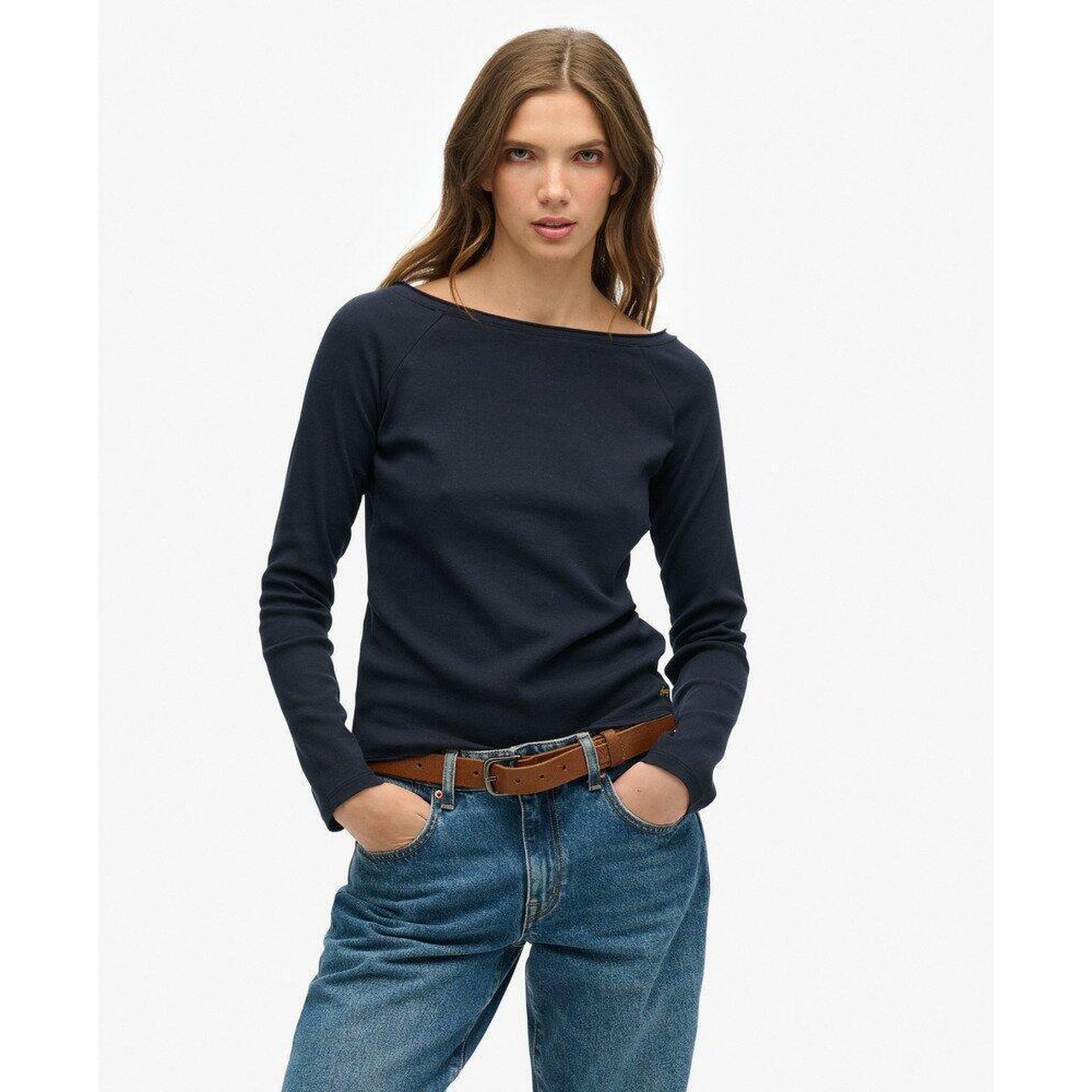 Superdry - Haut Bardot Épaules Dénudées - Sous Pull - Bleu - Decathlon