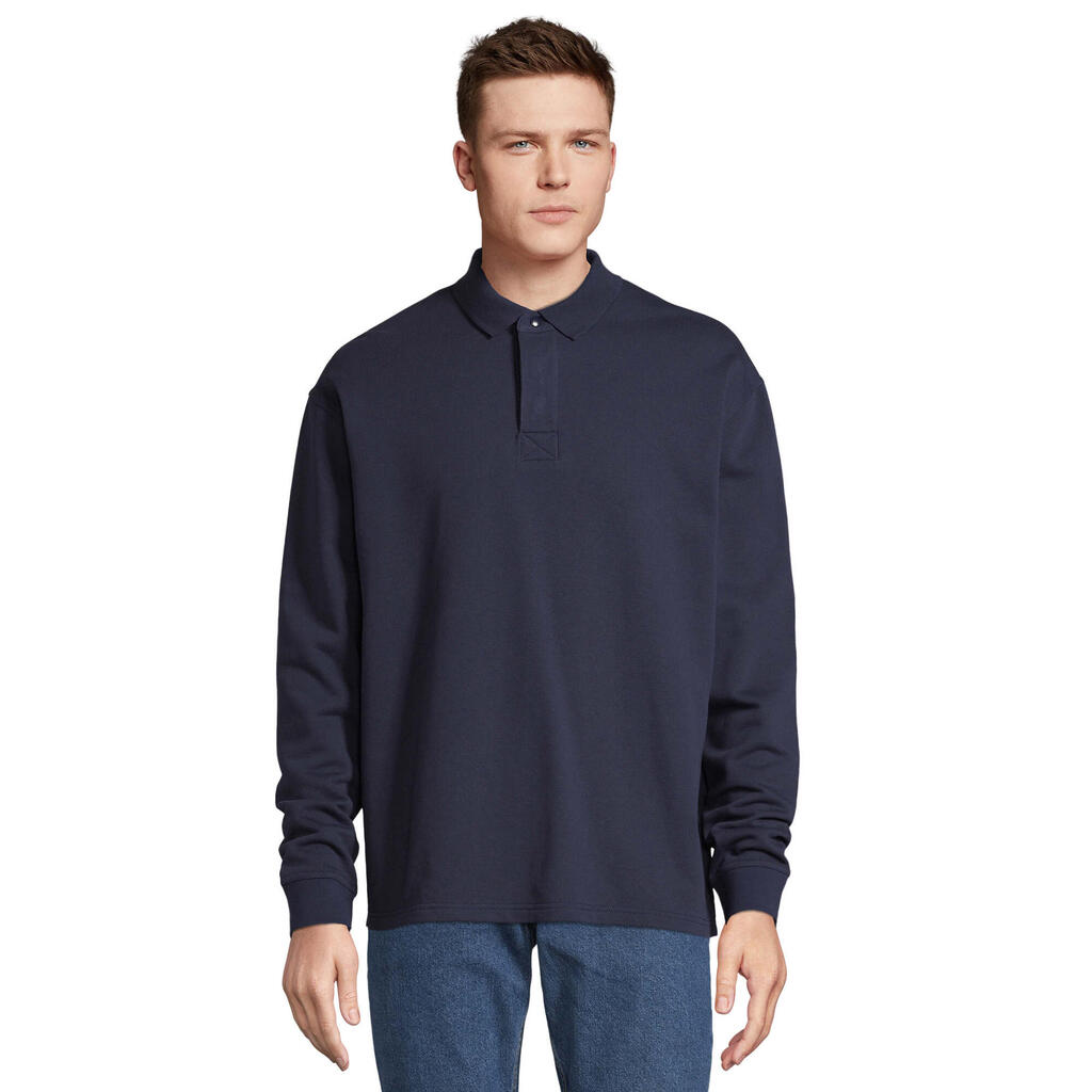 Unisex Adult Heritage Polo Neck Sweatshirt (French Navy)