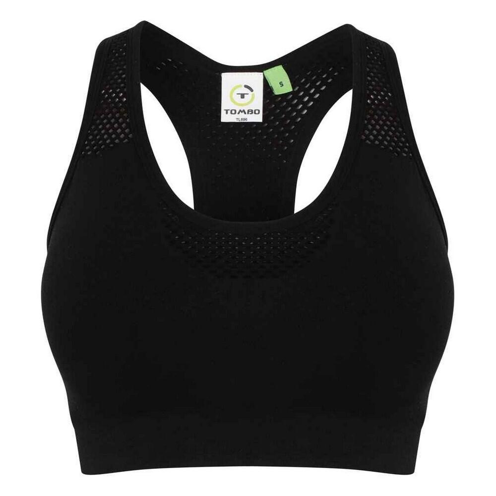 Tombo - Brassière De Sport Motif/style Uni Femme (noir) - Débardeur - Noir - Decathlon