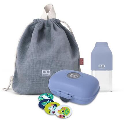 Set boite goûter avec bouteille et sac vert|Enfant|Ecole, pique-nique