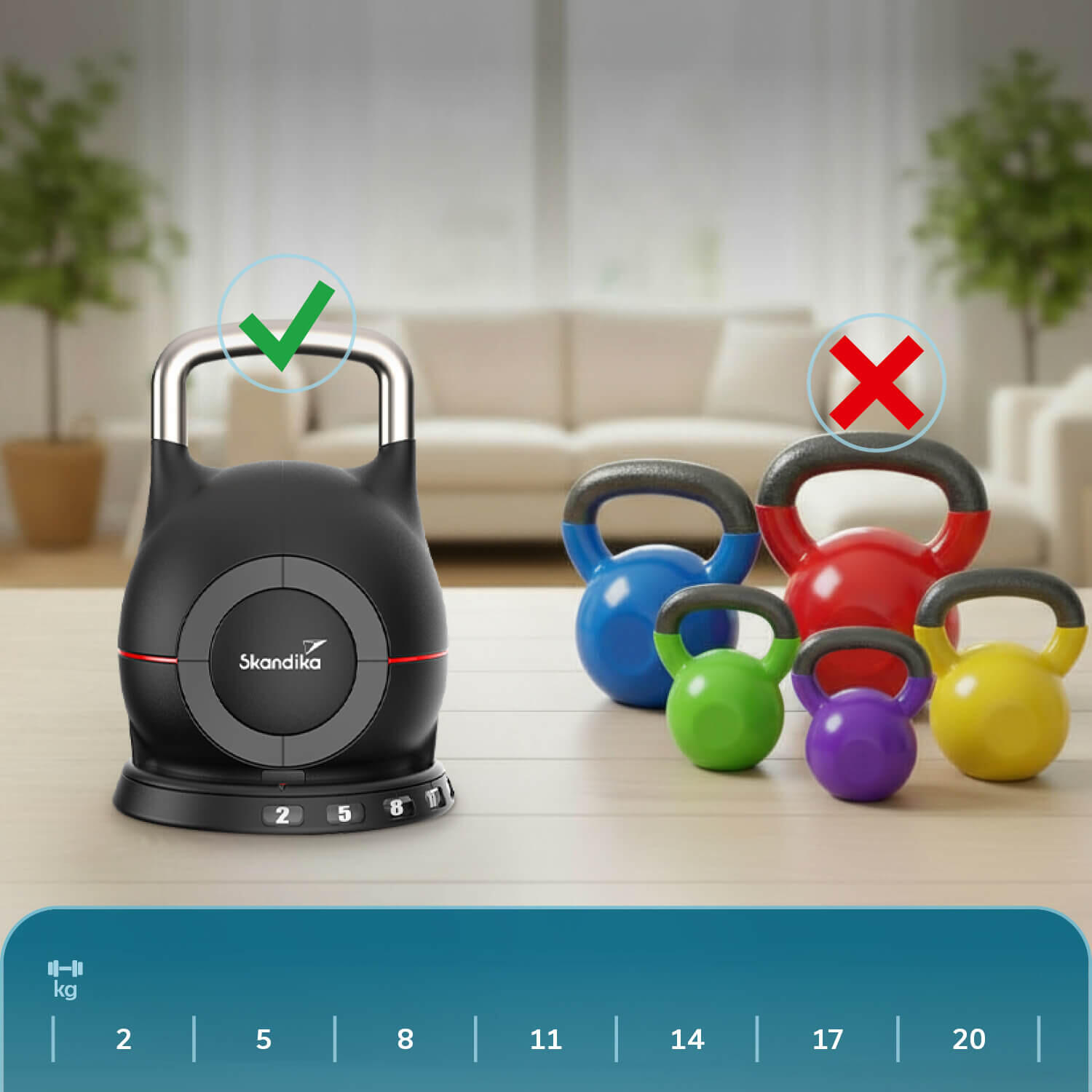 Kettlebell Paino - Kettlebell réglable sur 7 niveaux : de 2 à 20kg - Musculation 3/7